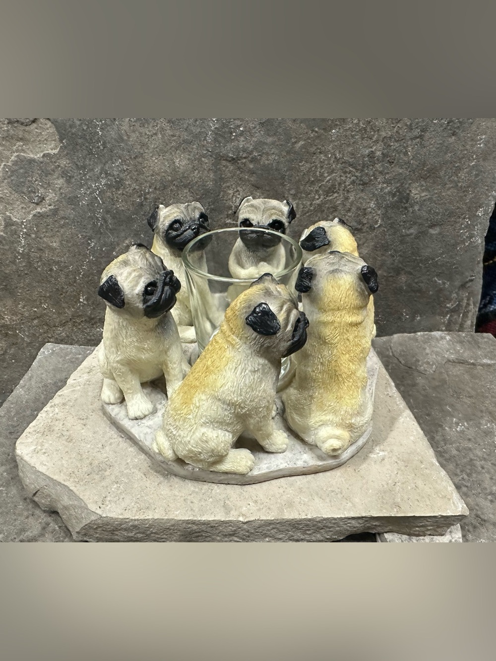 Ring of Pug Dogs 🐶 Votive Candle Holder